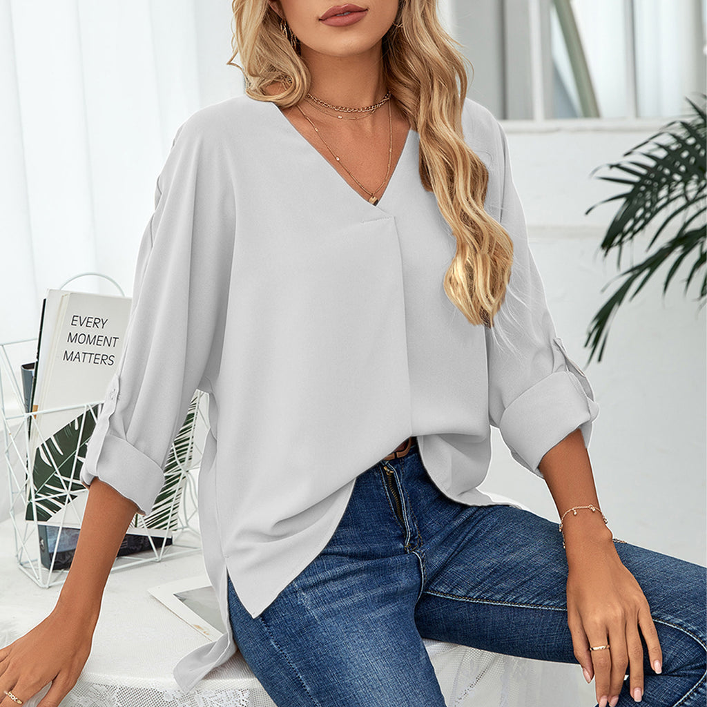 Chiffon V-neck shirt