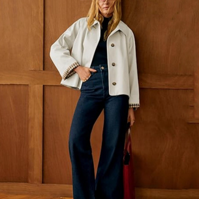 Women's casual simple long-sleeved single-breasted coat
