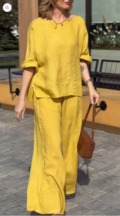 Cotton and linen fashion women's suit