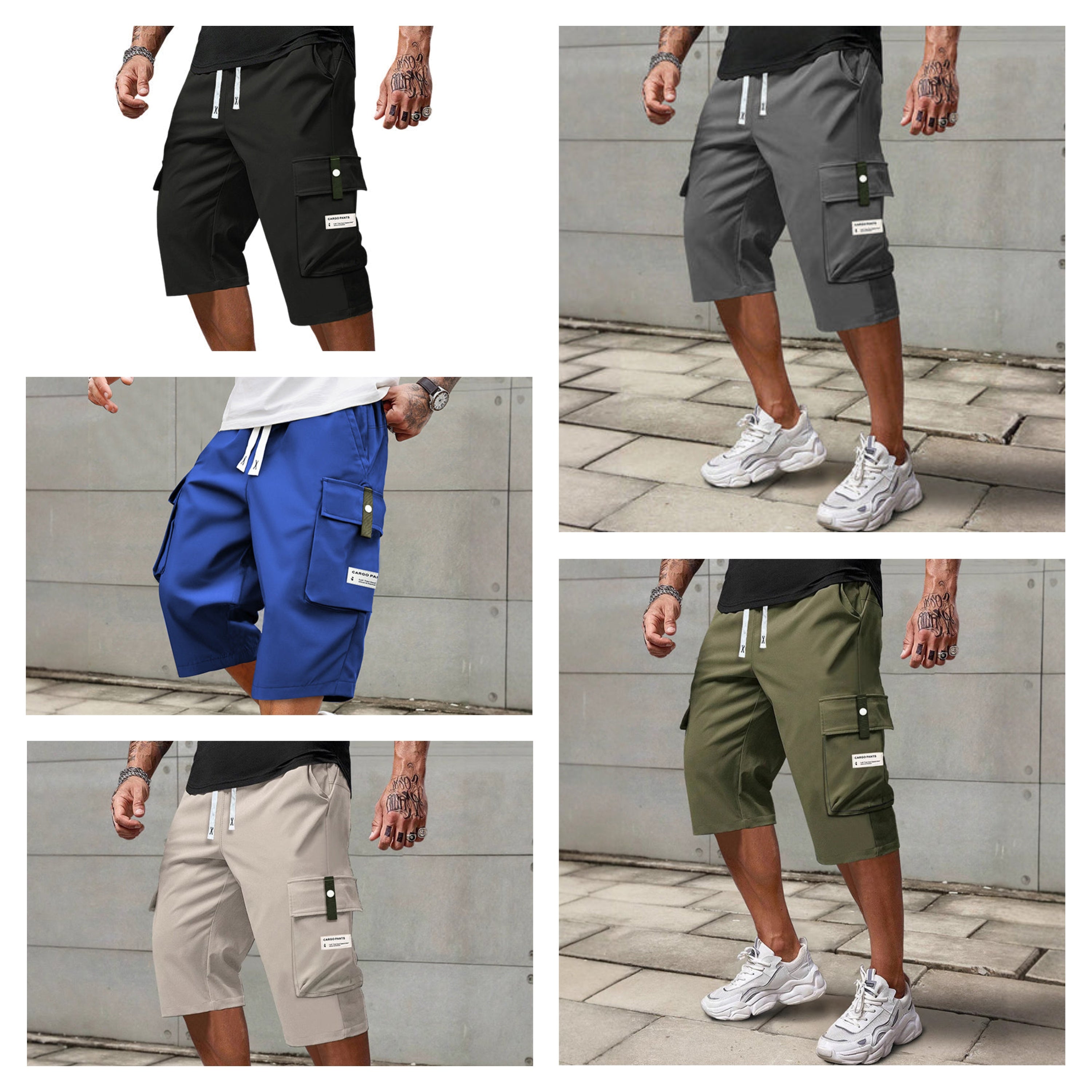 📢Men's Casual Drawstring Capri Cargo Pants